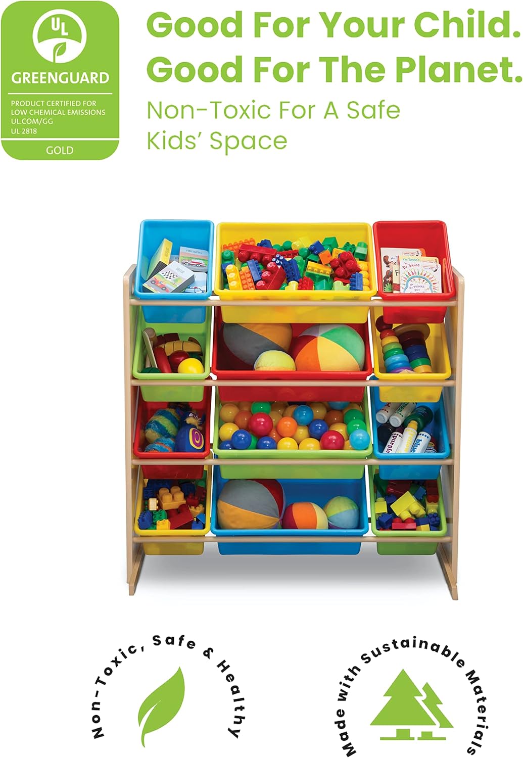 Delta Children Kids Toy Storage Organizer With 12 Plastic Bins