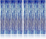 Brain Giggles Blue Metallic Foil Fringe Curtain 6Ft x 3Ft (Pack of 2)