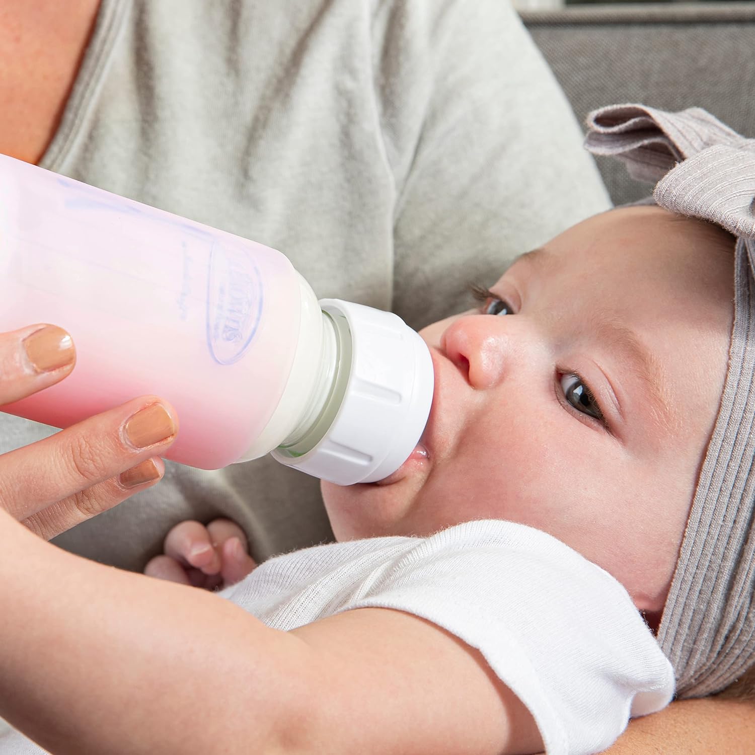 Dr. Brown's Narrow Glass Bottle Sleeve 120ml - Pink - Laadlee