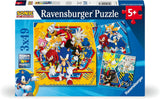Ravensburger Sonic-Core Hedgehog Jigsaw Puzzle Set - 3×49pcs