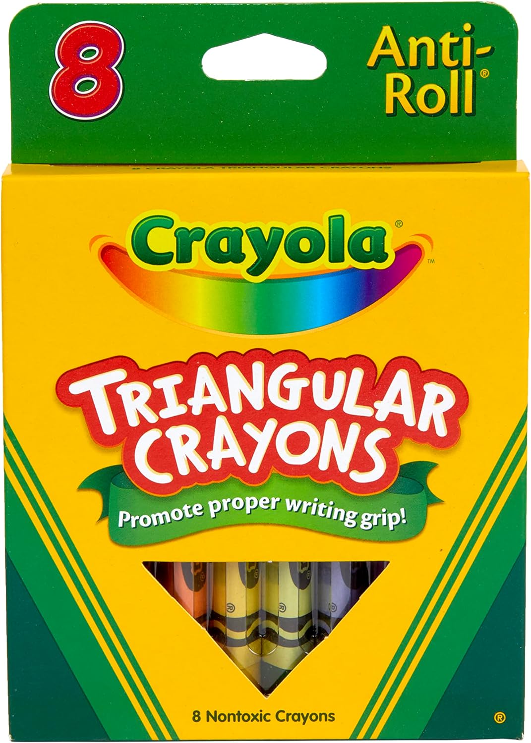 Crayola Anti-Roll Triangular Crayons - Pack of 8 - Laadlee