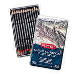 Derwent Tinted Charcoal Pencil Tin Of 12