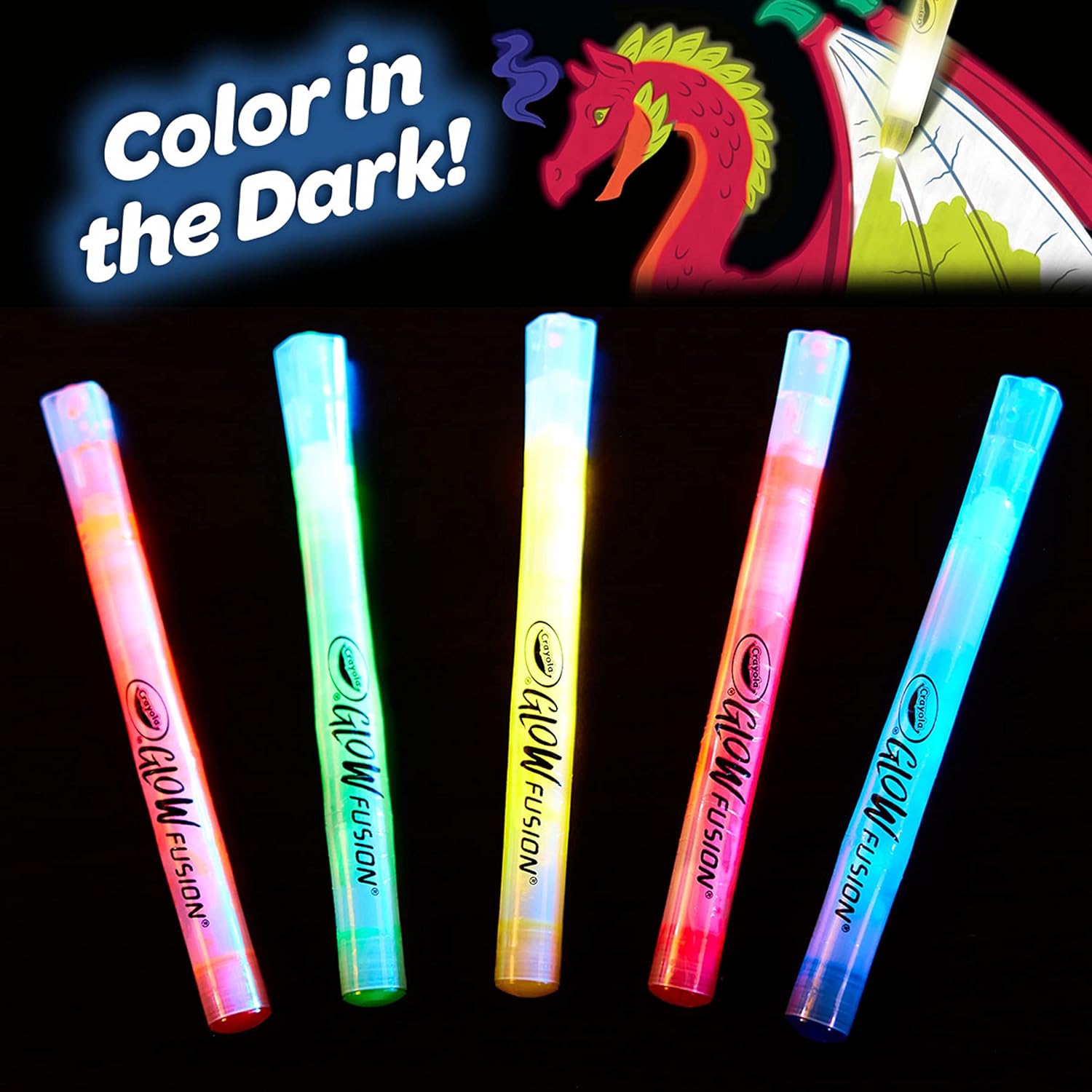 Crayola Mythical Creatures Glow Fusion  Marker Coloring Set - Laadlee