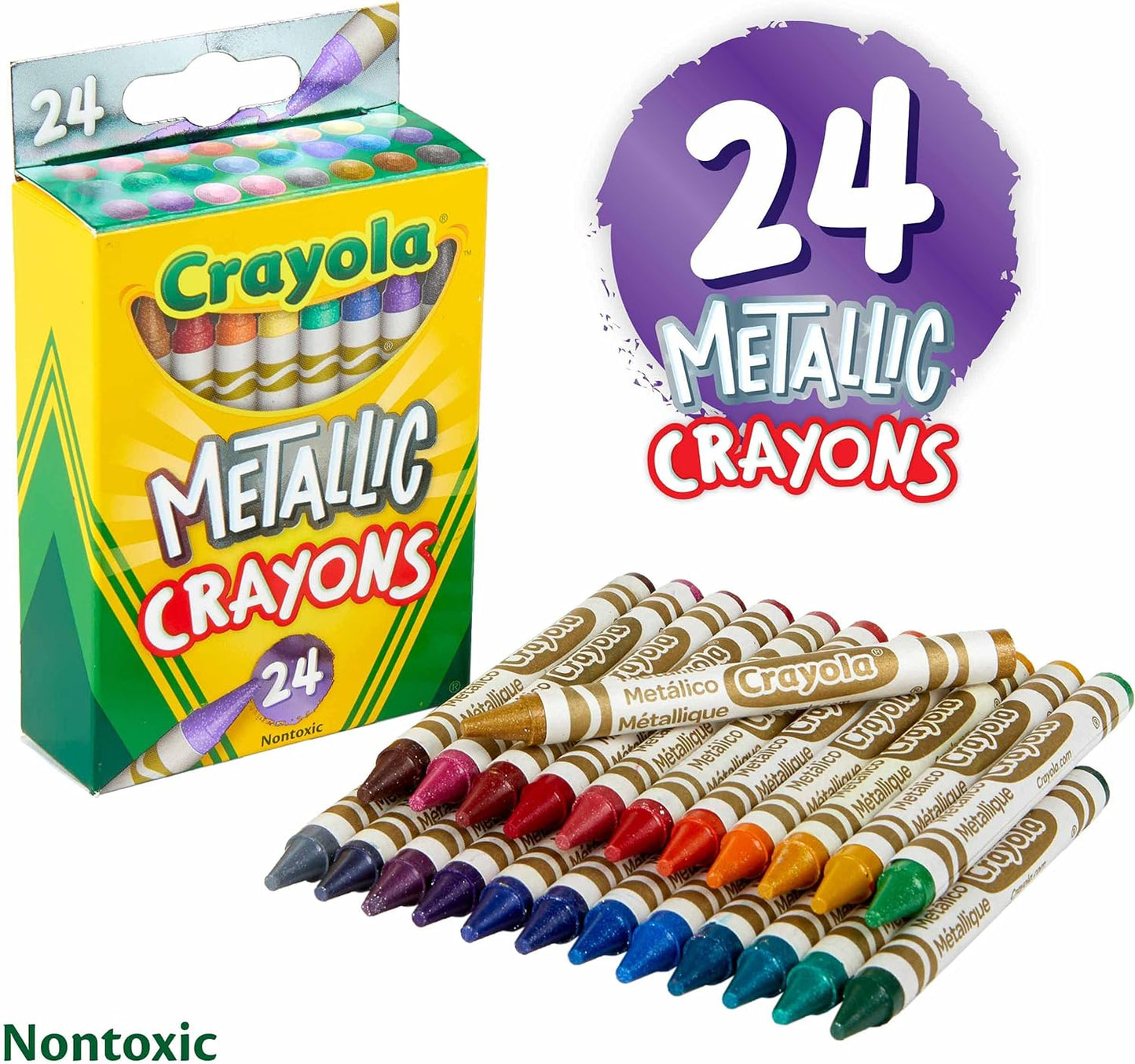 Crayola Metallic Crayons - Pack of 24 - Laadlee