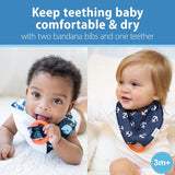Dr. Brown's Bandana Bib With Teether - Anchors / Whales - Pack of 2 - Laadlee
