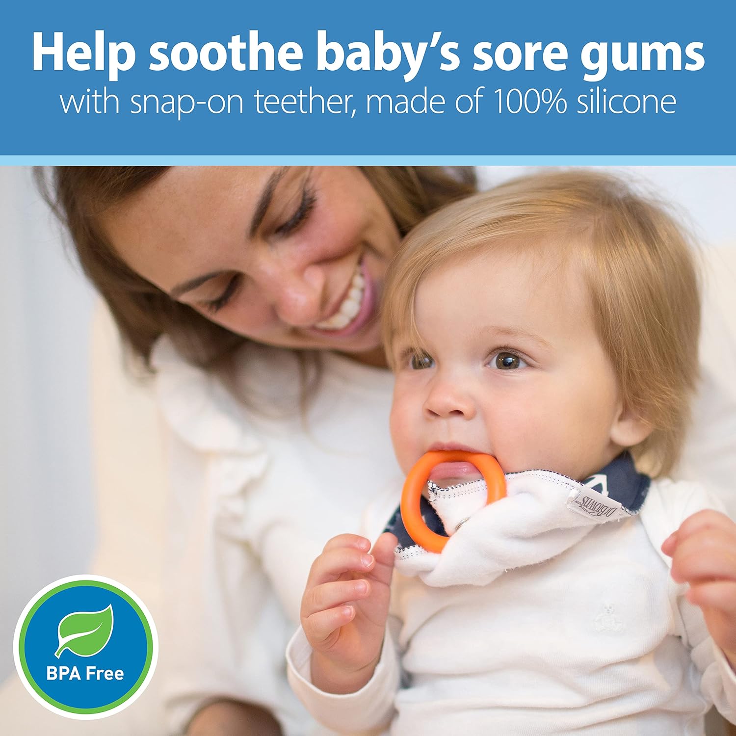 Dr. Brown's Bandana Bib With Teether - Anchors / Whales - Pack of 2 - Laadlee