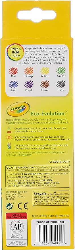 Crayola Long Colored Pencils - Pack of 8 - Laadlee