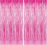 Brain Giggles Pink Metallic Foil Fringe Curtain 6Ft x 3Ft (Pack of 2)