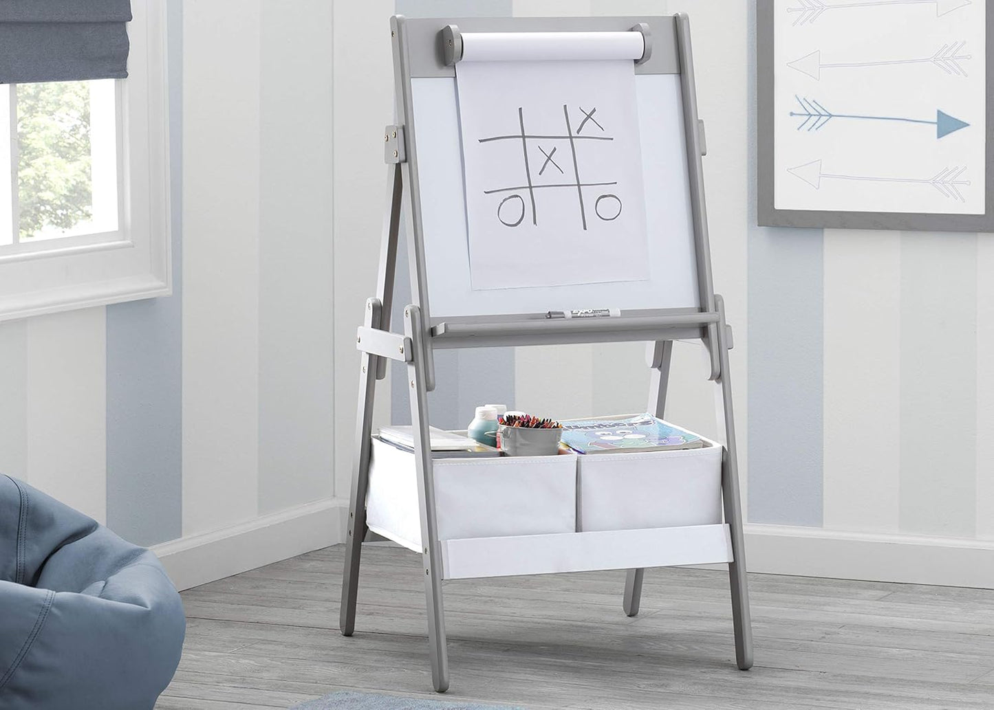 Delta Children Classic Kids Whiteboard  / Dry Erase Easel - Grey