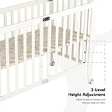 Moon Wooden Foldable Baby Crib - White