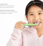 Ubbi Training Set for Babies and Toddlers, 2-Stage Toothbrush Set WIth Silicone and Soft Bristle - Polaris + Zest