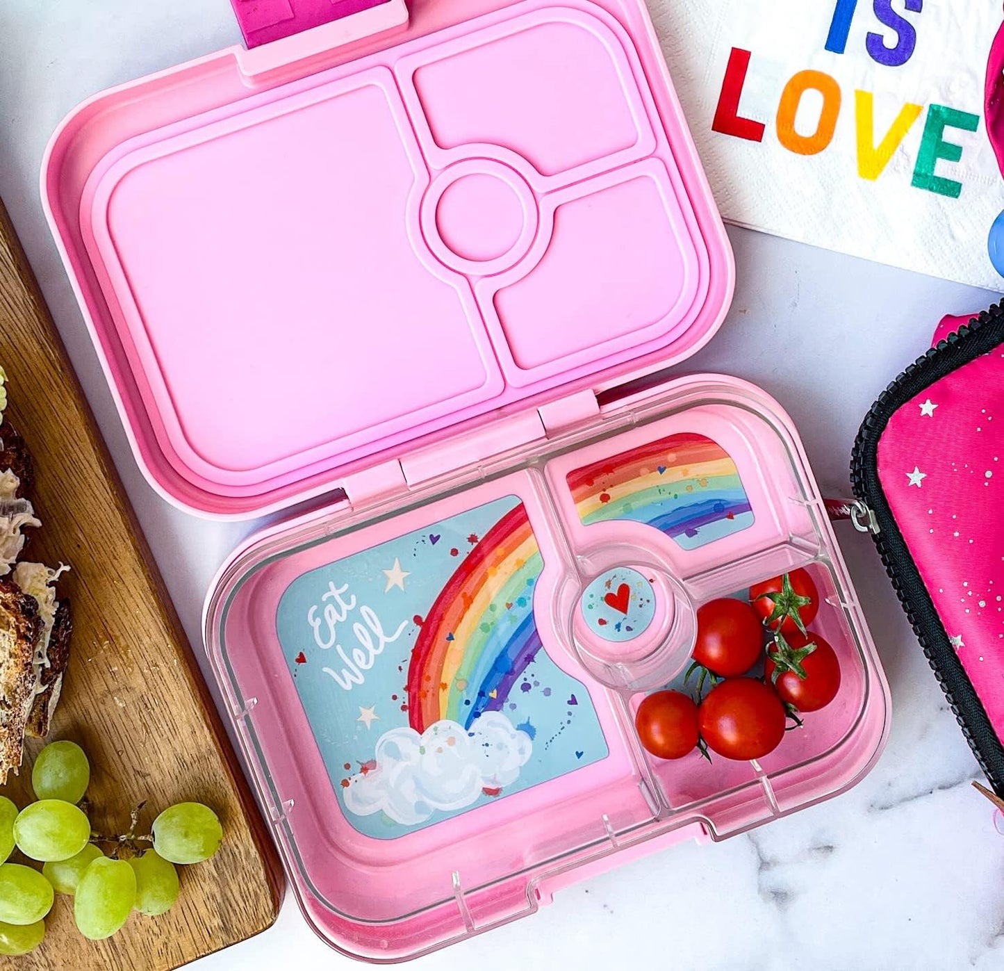 Yumbox Panino  4 Compartment Rainbow Lunch Box - Power Pink