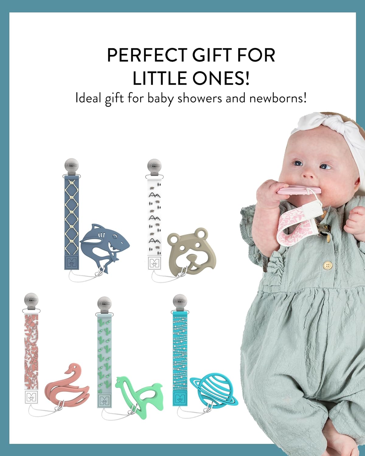 Malarkey Kids Teether Tether And Teether- Nautical And Baby Shark - Laadlee