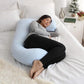 Pharmedoc U-Shape Pregnancy Pillow With Jersey Cover - Light Blue - Laadlee