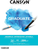 Canson Graduate Watercolour Pad A3 20 Sheets 250GSM