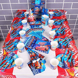 Brain Giggles McQueen Birthday Disposable Tableware Set for 10 Kids – 136 Pcs