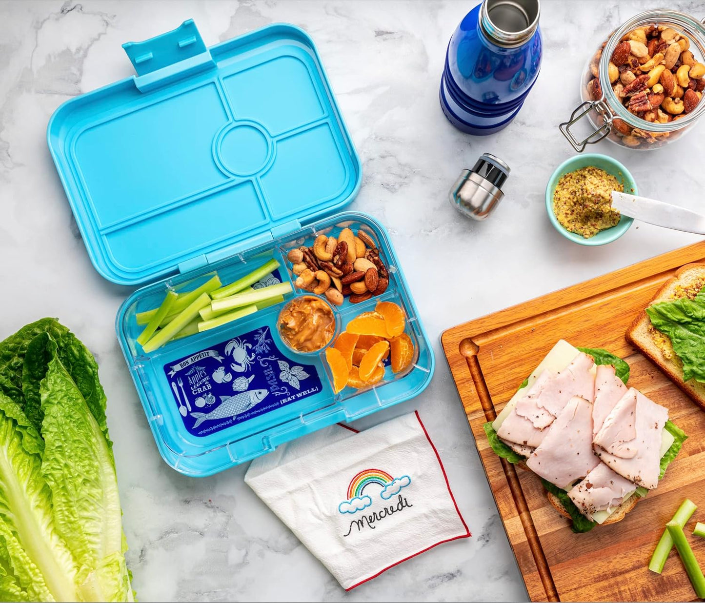 Yumbox Tapas 5 Compartment Bon Appetit Tray Lunch Box - Antibes Blue