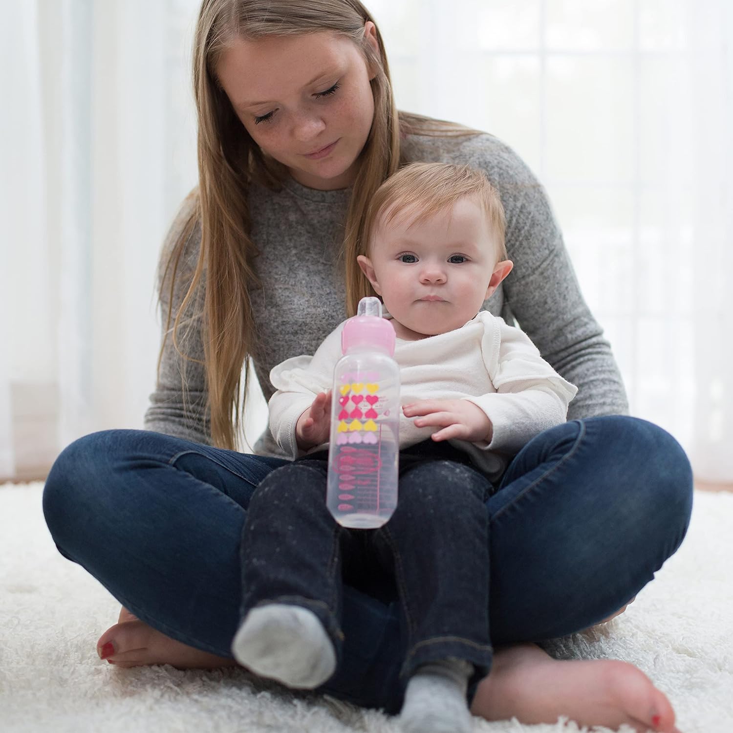 Dr. Brown's PP Narrow Options+ Bottle To Sippy Starter Kit 250ml - Pink Hearts - Laadlee