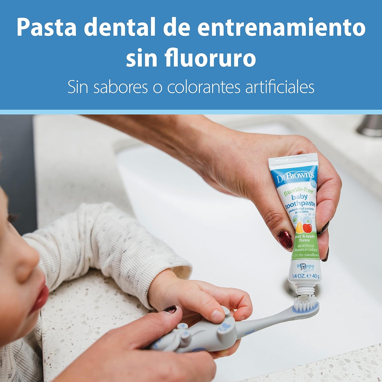 Dr. Brown's Happy Teeth Fluoride Free Toothpaste - Apple / Pear - Laadlee