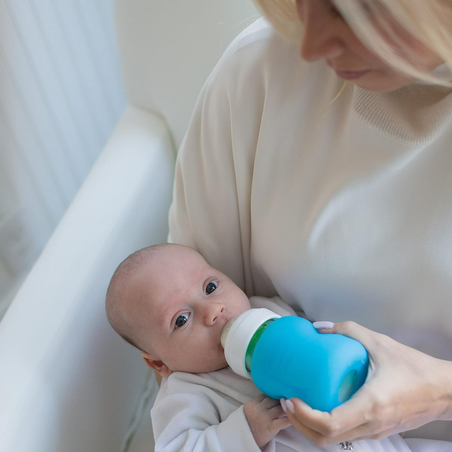 Dr. Brown's Wide Neck Glass Bottle Sleeve 150ml - Blue - Laadlee