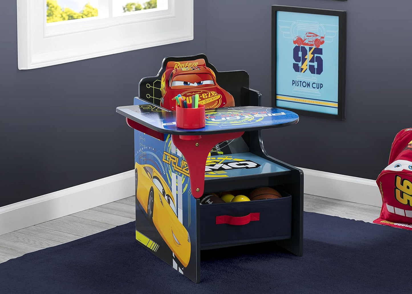 Delta Children Cars Chair Desk With Storage Bin