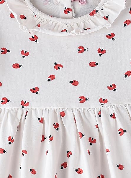 Jelliene All Over Print Knit Dress - White Bug - Laadlee