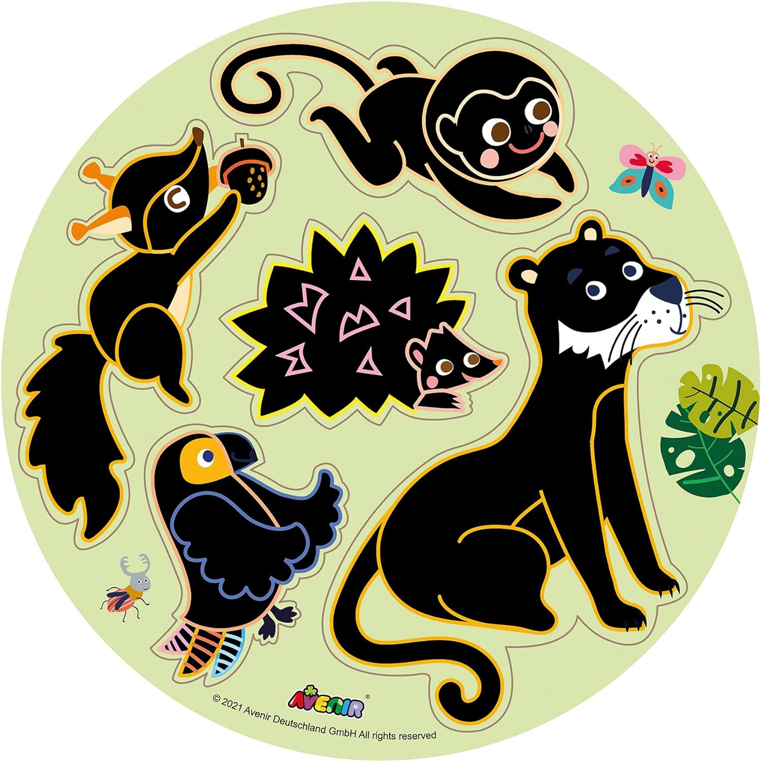 Avenir Scratch 'n' Catch Art Kit- Jungle Animals - Laadlee