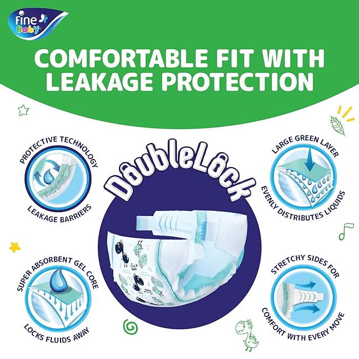 Fine Baby Diapers - Size 5 | Maxi | 11-18kg | 140pcs - Laadlee