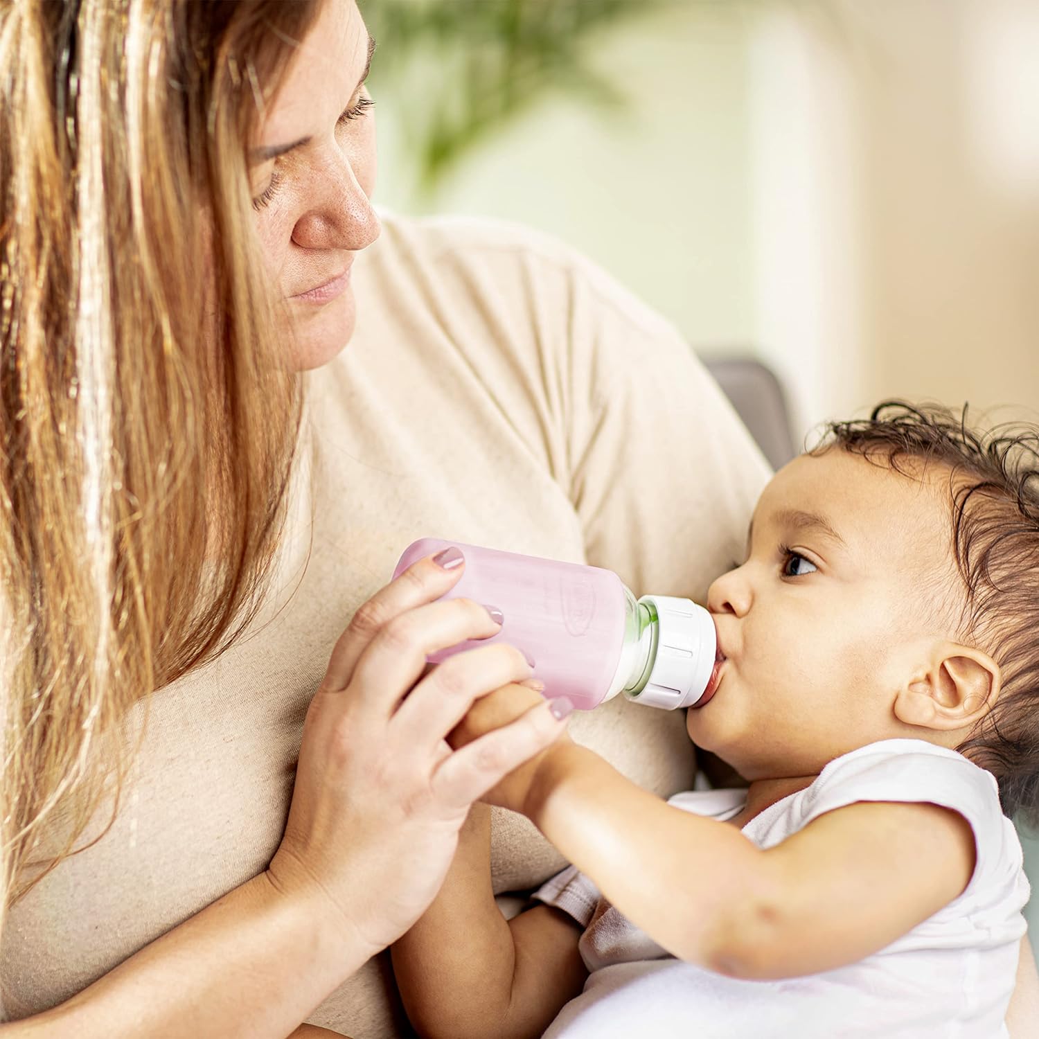 Dr. Brown's Narrow Glass Bottle Sleeve 120ml - Pink - Laadlee