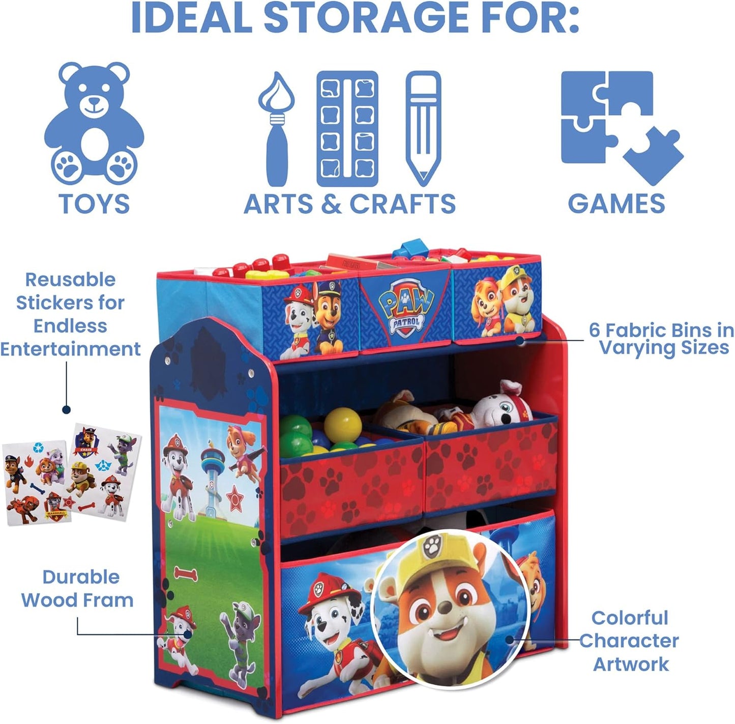 Delta Children Paw Patrol Multi-Bin Toy Organizer