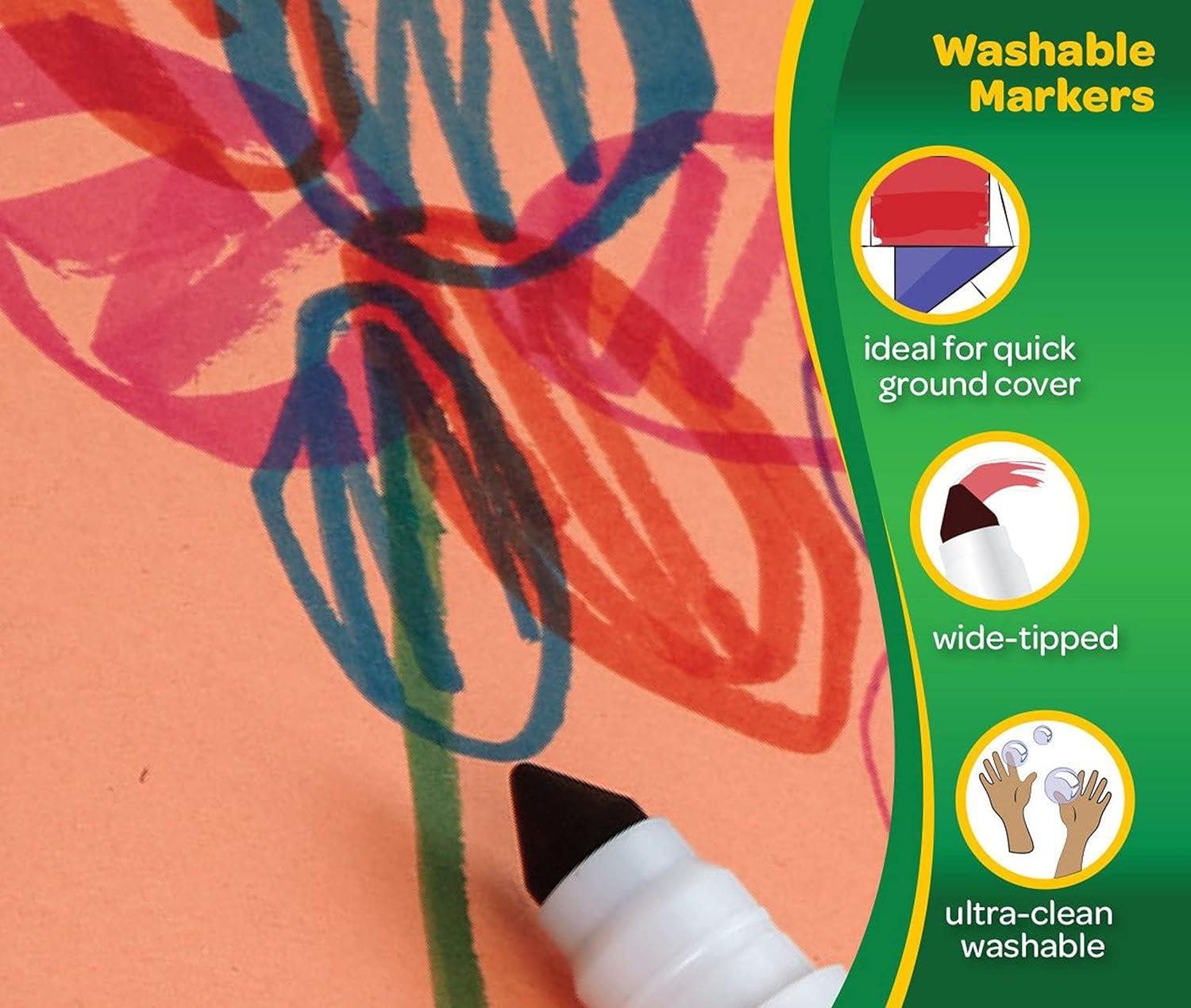 Crayola Ultra-Clean Washable Broad Line Markers - Pack of 40 - Laadlee