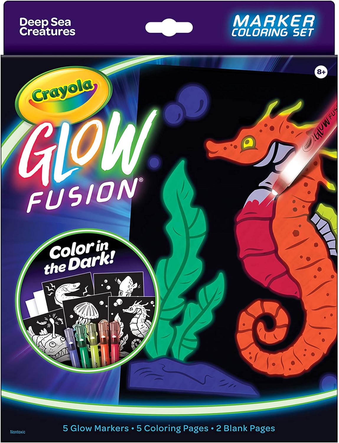 Crayola Deep Sea Creatures Glow Fusion Marker Coloring Set - Laadlee