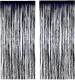 Brain Giggles Black Metallic Foil Fringe Curtain 6Ft x 3Ft (Pack of 2)