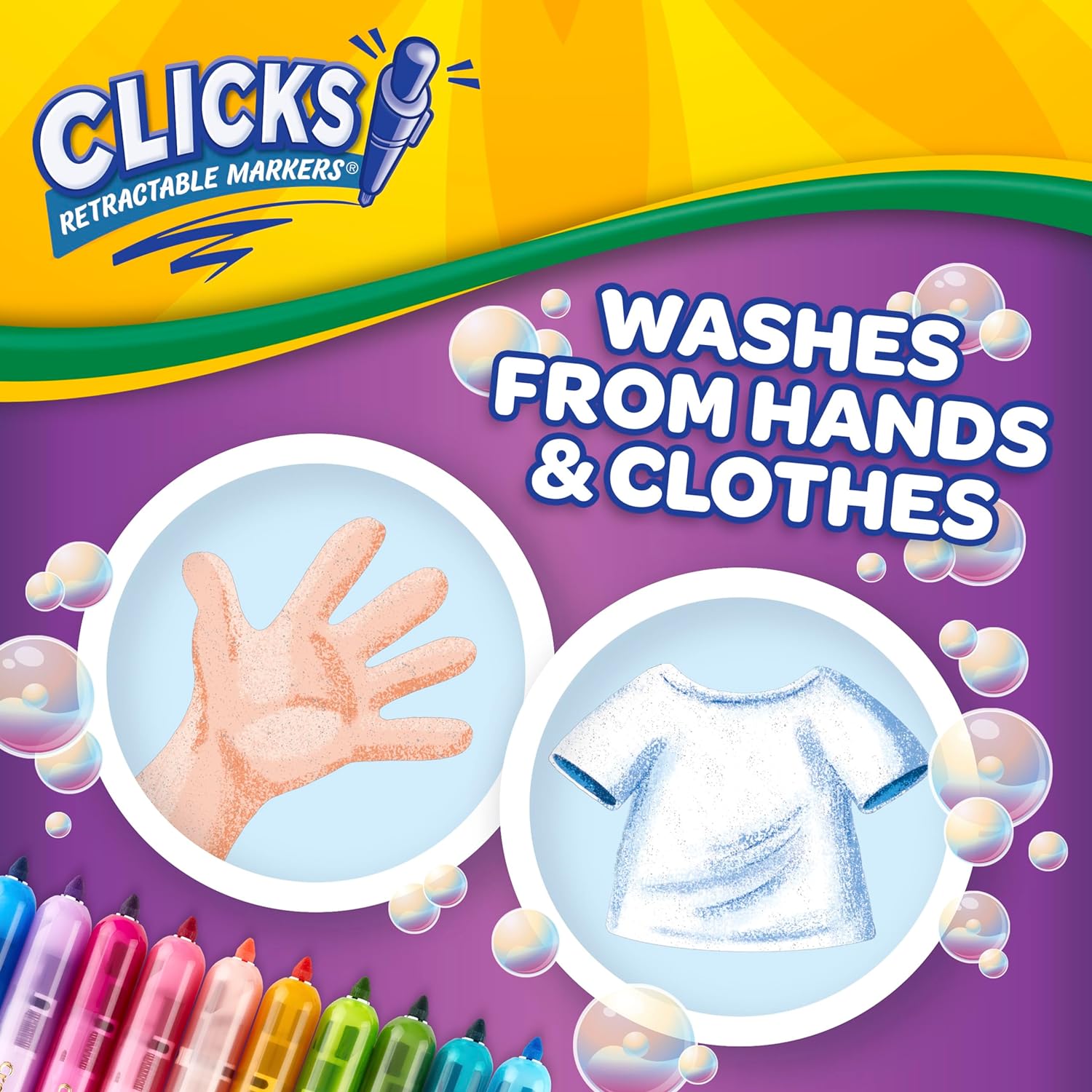 Crayola Washable CLICKS Retractable Markers - Pack of 10 - Laadlee