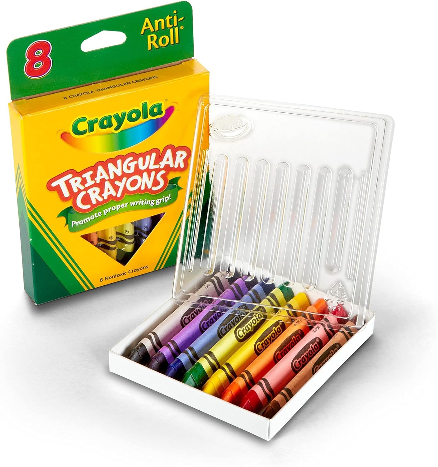 Crayola Anti-Roll Triangular Crayons - Pack of 8