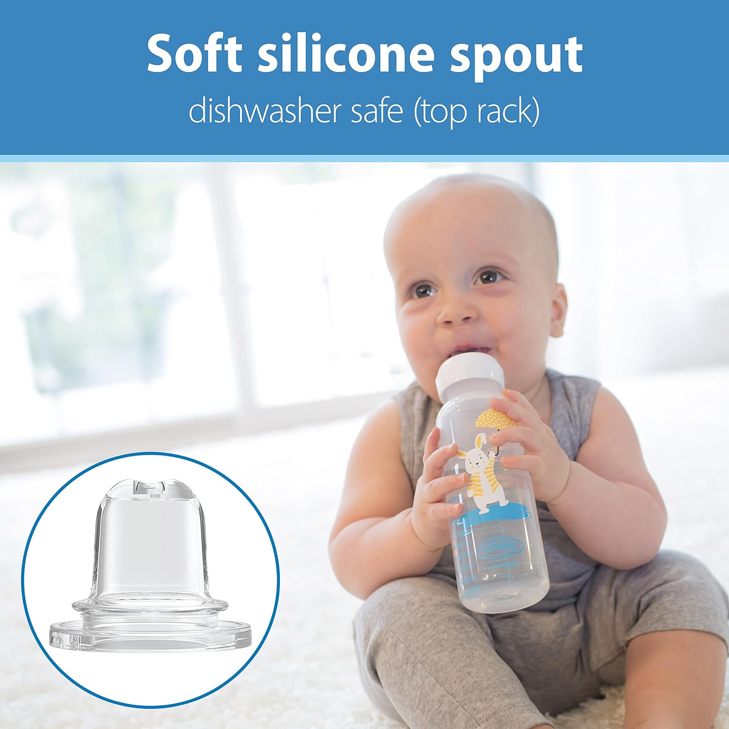 Dr. Brown's PP Narrow Sippy Spout Bottle - Bunny - 250ml - Laadlee