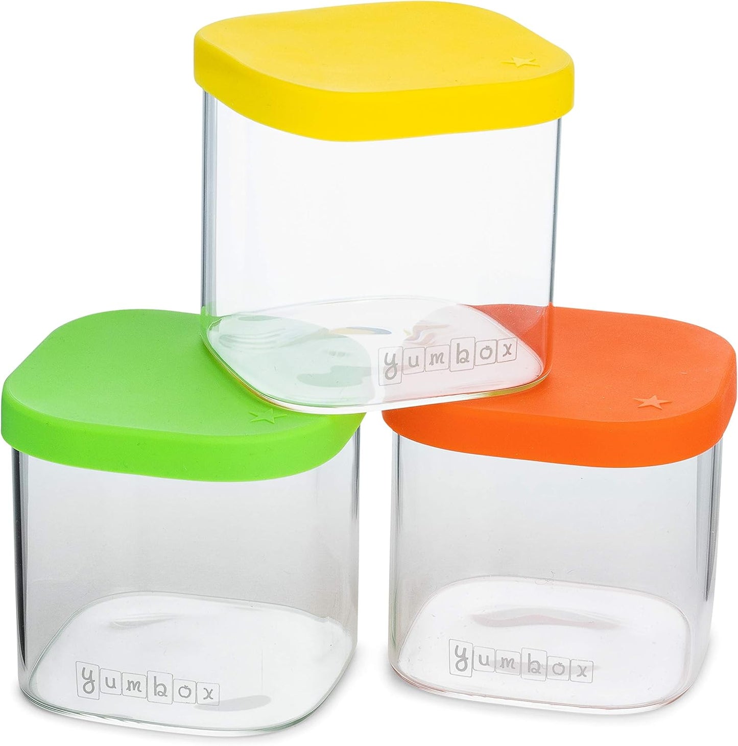 Yumbox Chop Chop Glass Cubes Vibrant Set Of 3