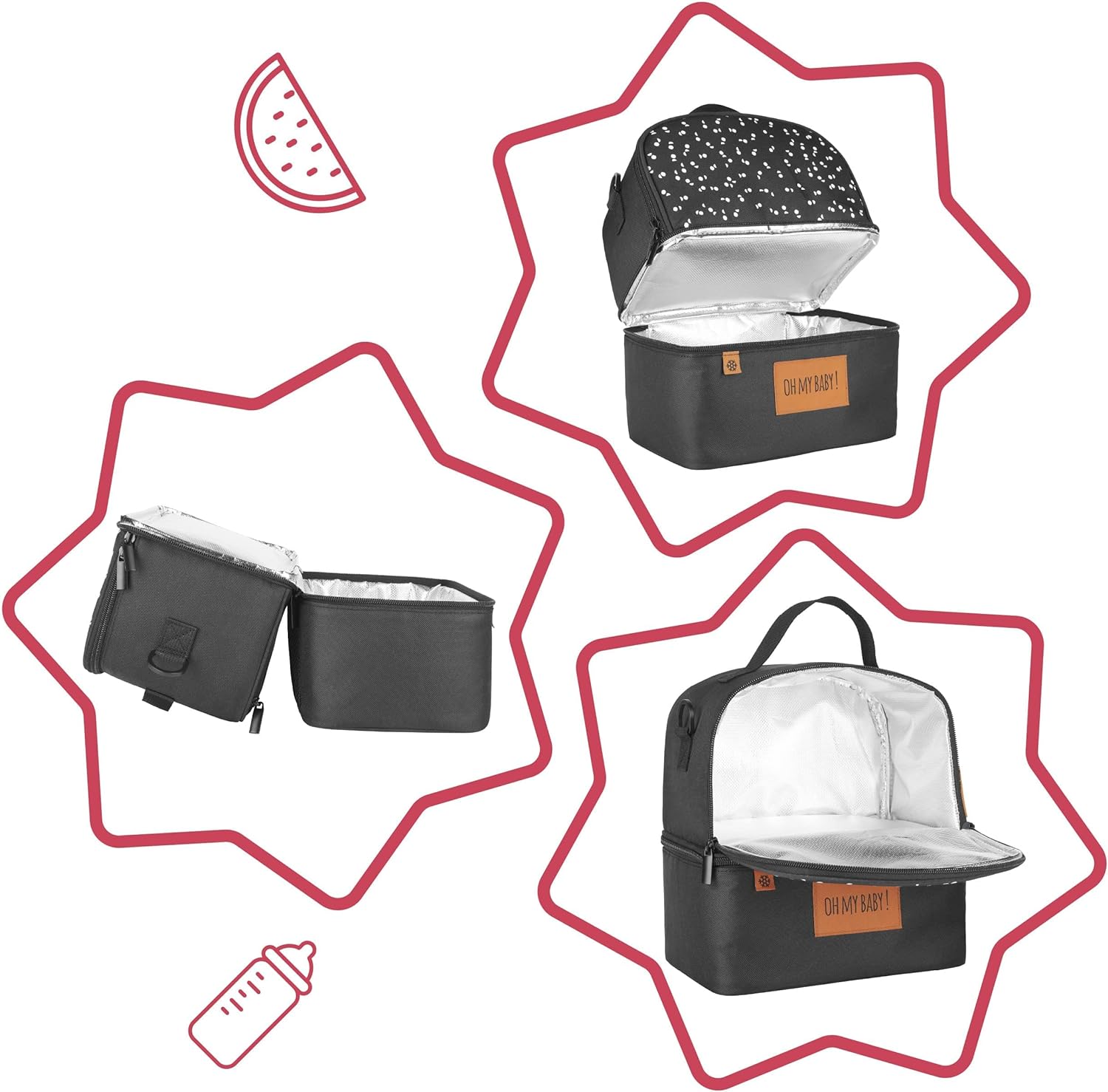 Badabulle Pick & Go Insulated bag with Container, Cup and Spoons - Laadlee