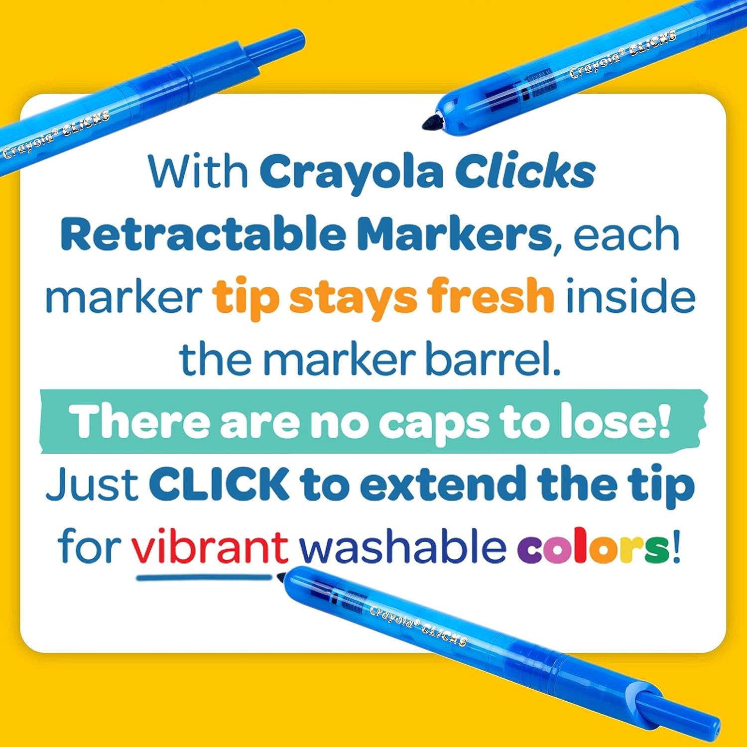 Crayola Super Clicks Retractable Markers - Pack of 10 - Laadlee