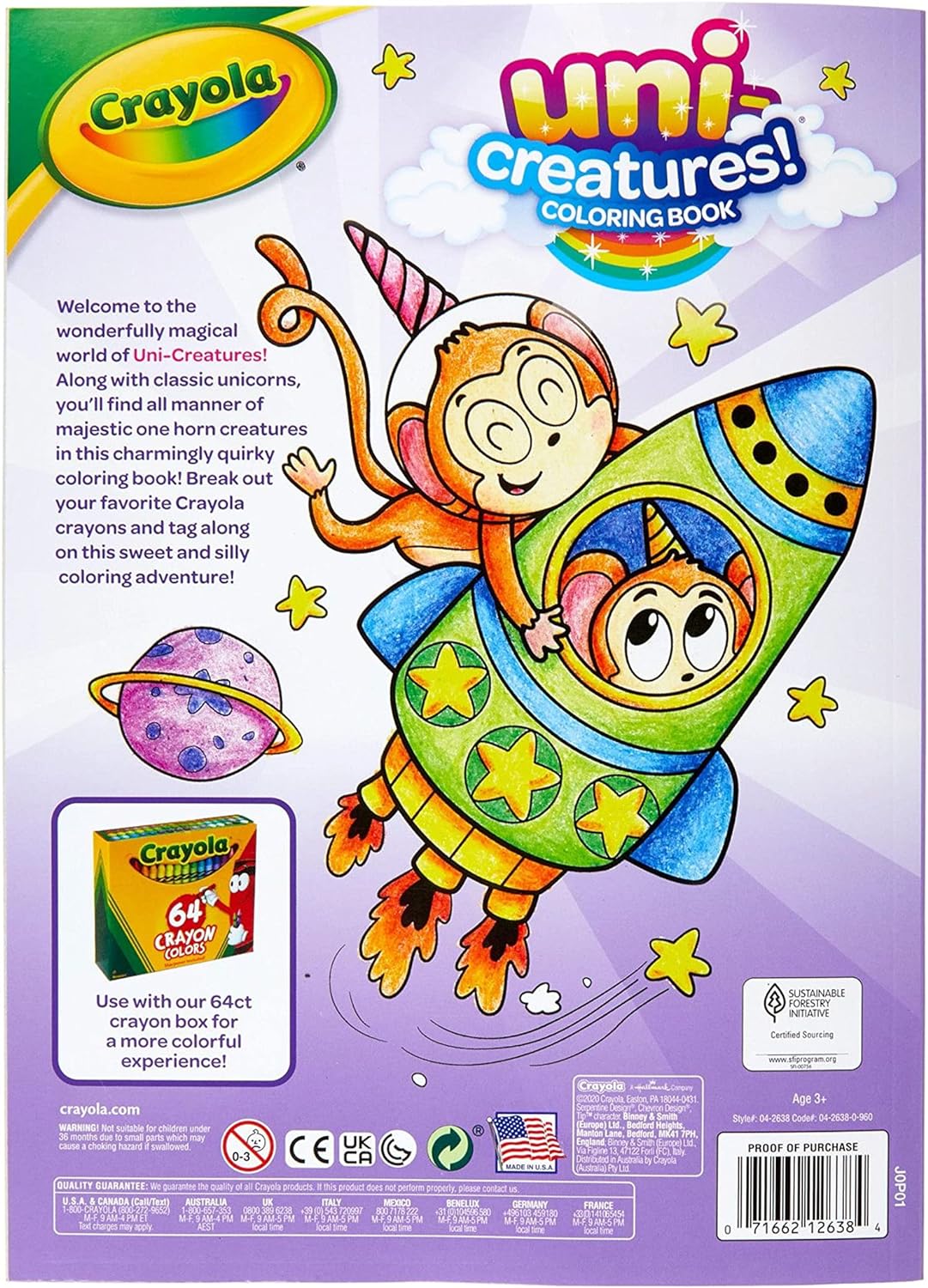 Crayola Uni-Creatures Coloring Book - Unicorn (96 Pages) - Laadlee