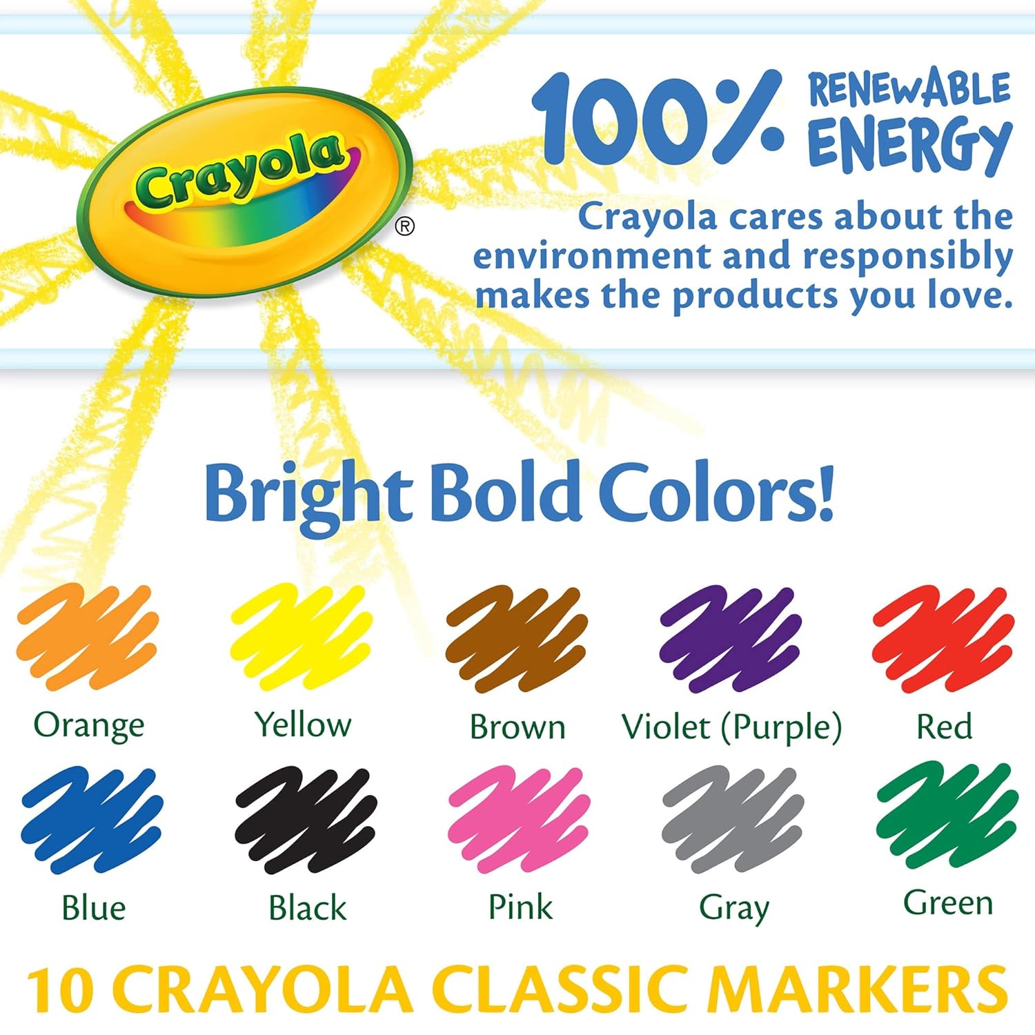Crayola Classic Fine Line Color Max Markers - Pack of 10 - Laadlee