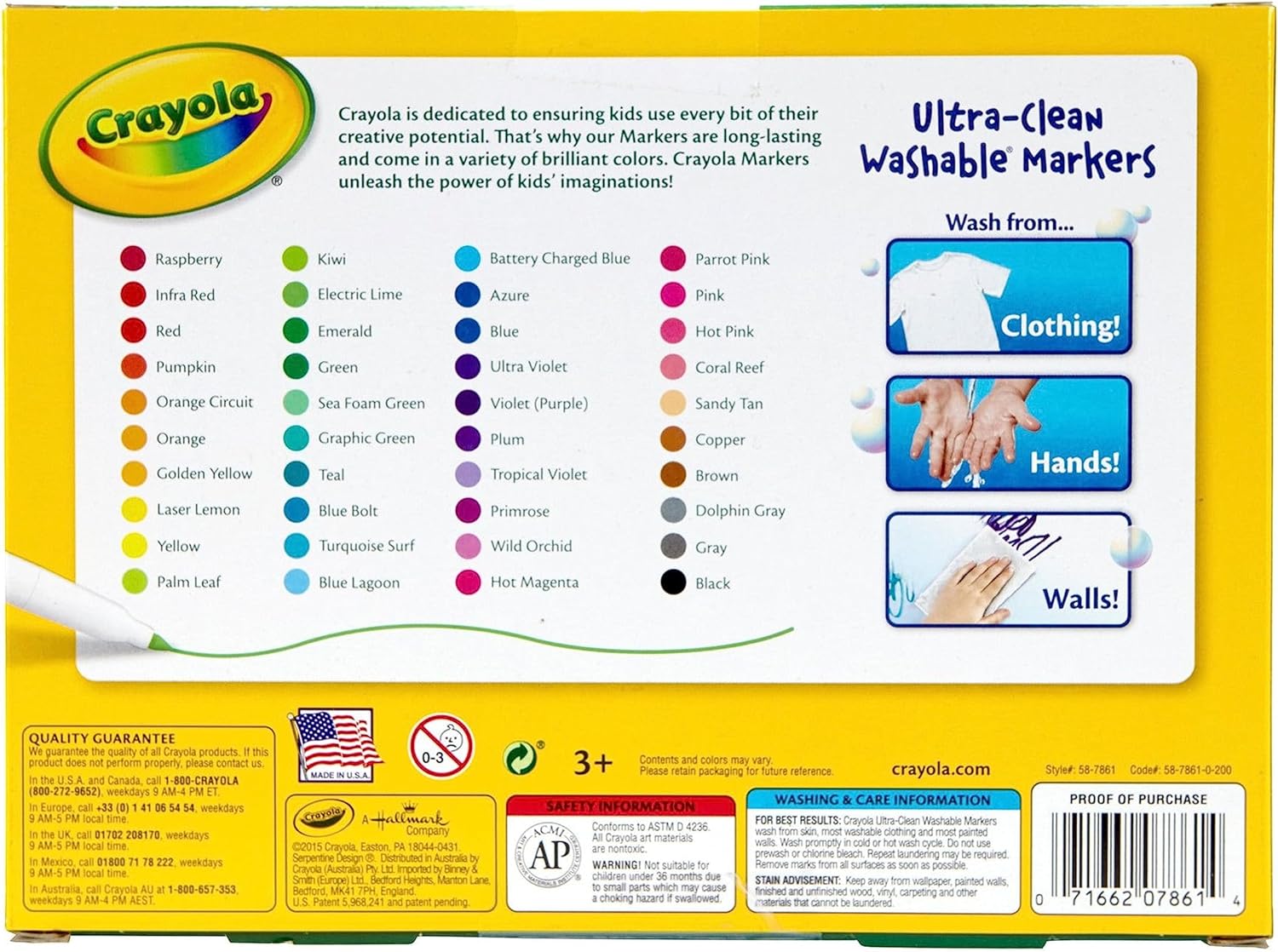 Crayola Ultra-Clean Washable Fine Line ColorMax Markers - Pack of 40 - Laadlee