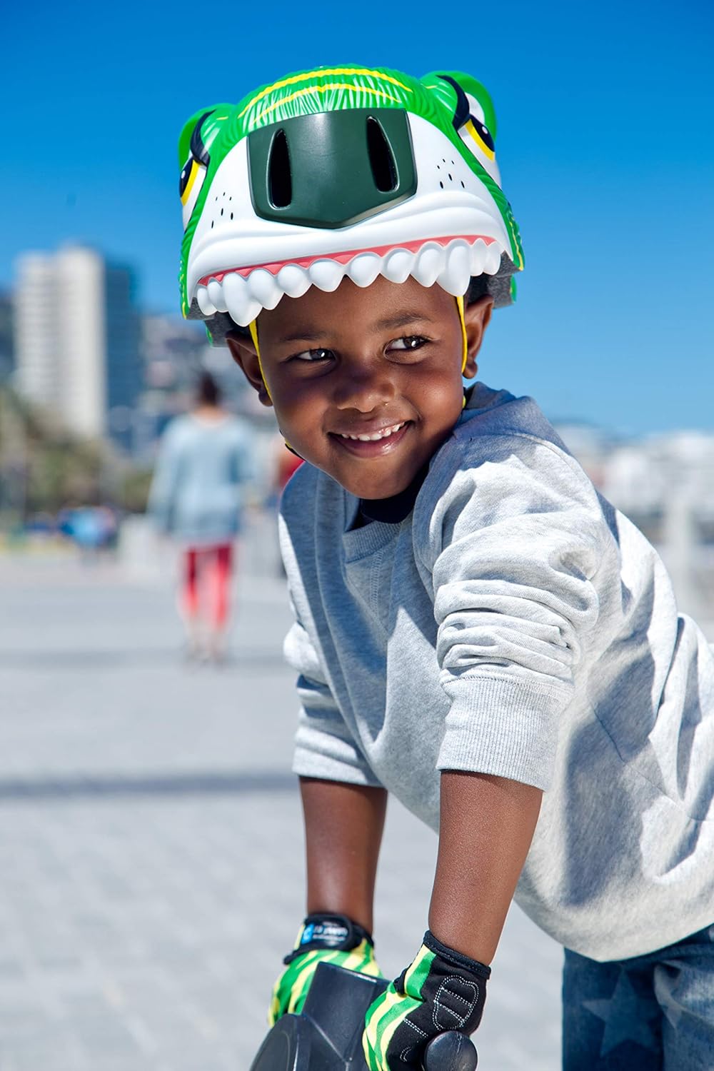 Crazy Safety Bicycle Helmet Tiger - Green - Laadlee