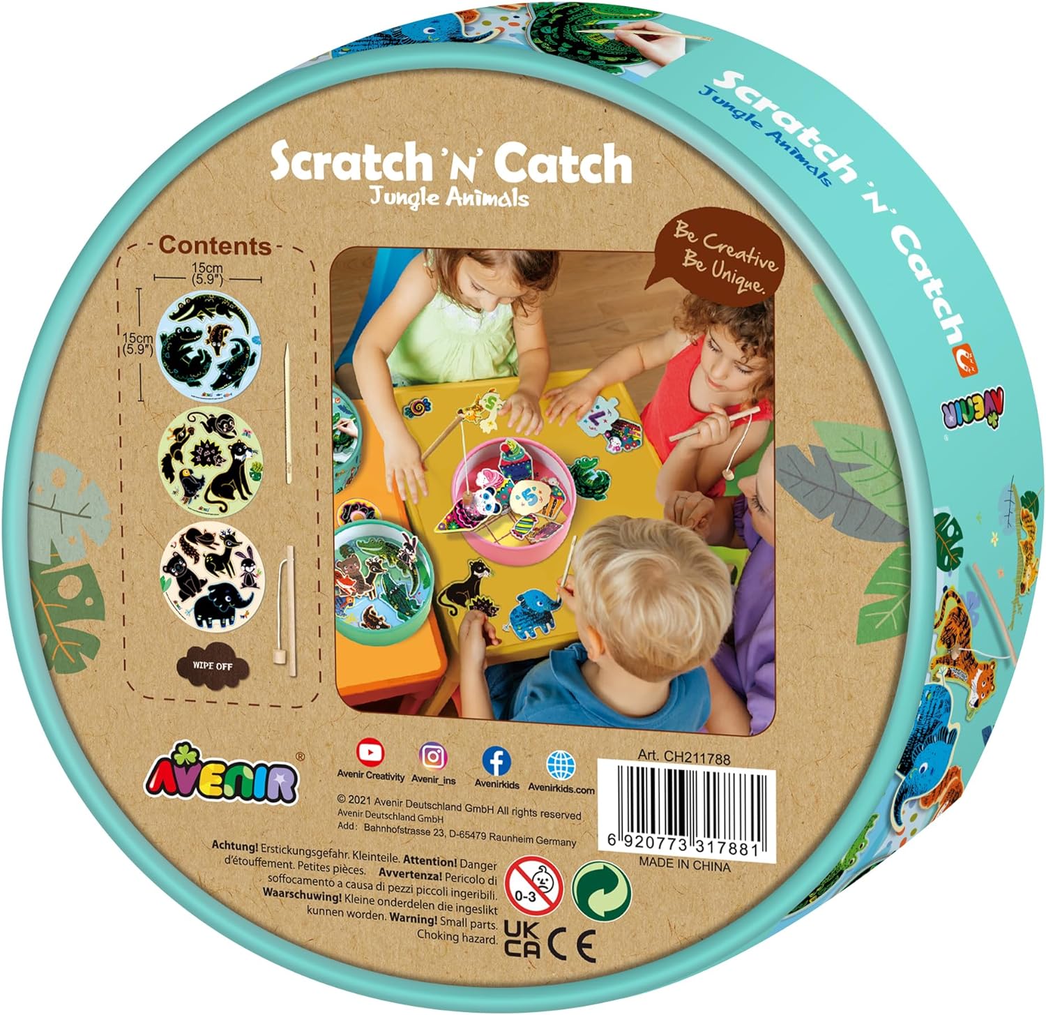 Avenir Scratch 'n' Catch Art Kit- Jungle Animals - Laadlee