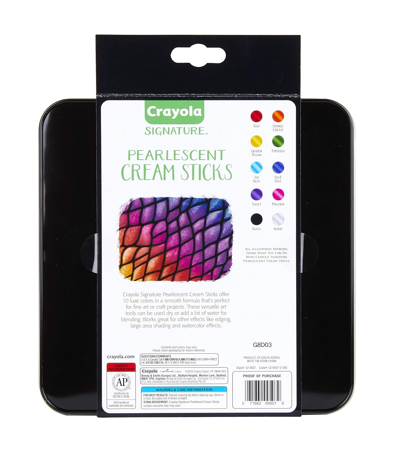 Crayola Signature Pearlescent Cream Sticks - Pack of 10 - Laadlee