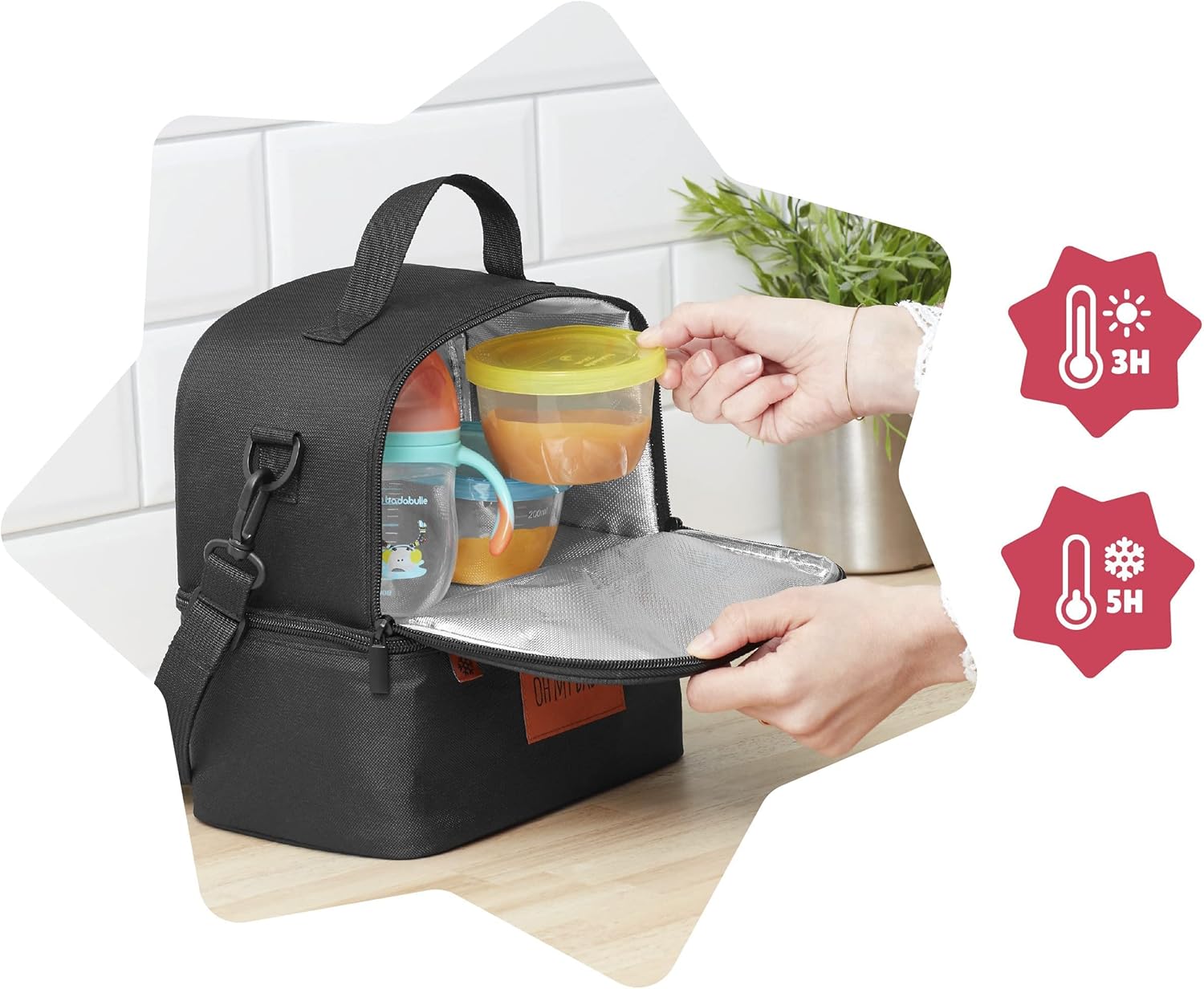 Badabulle Pick & Go Insulated bag with Container, Cup and Spoons - Laadlee