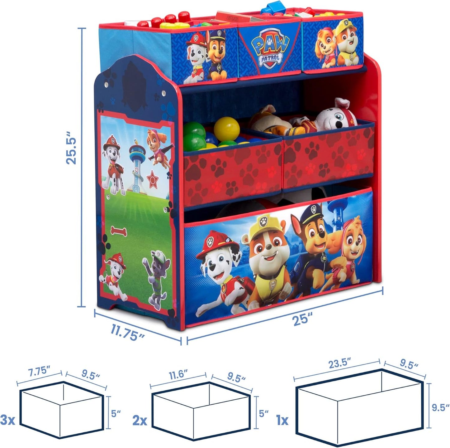 Delta Children Paw Patrol Multi-Bin Toy Organizer