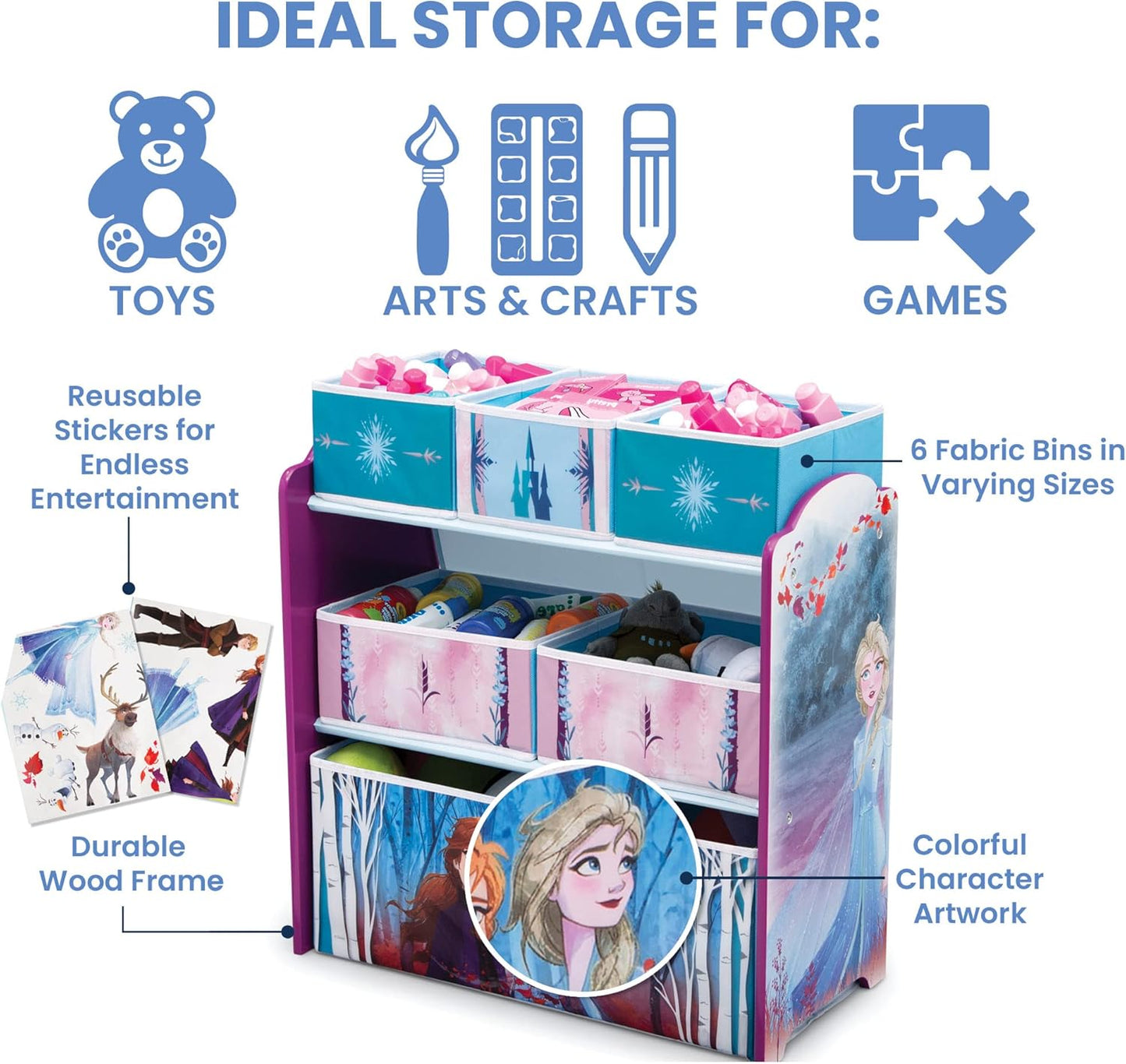 Delta Children Frozen 2 Multi Bin Toy Organizer