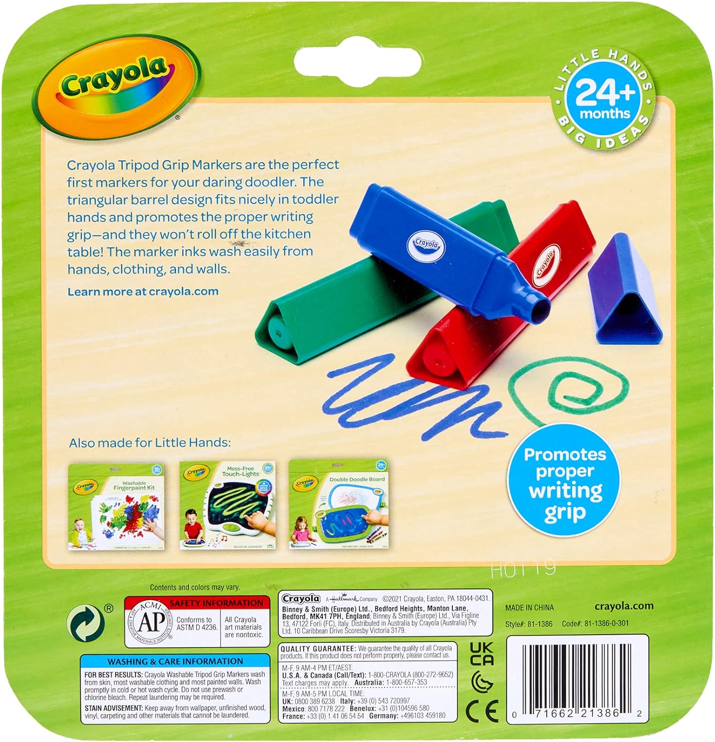 Crayola My First Tripod Washable Markers - Pack of 8 - Laadlee