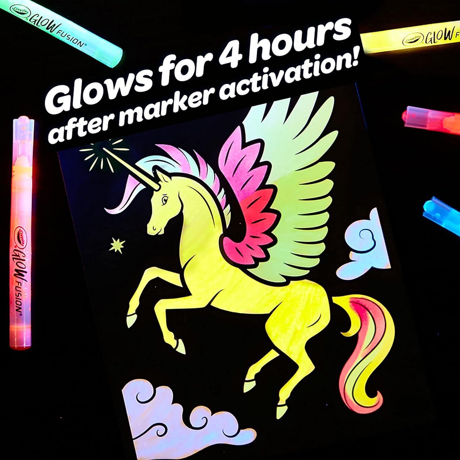 Crayola Mythical Creatures Glow Fusion  Marker Coloring Set - Laadlee